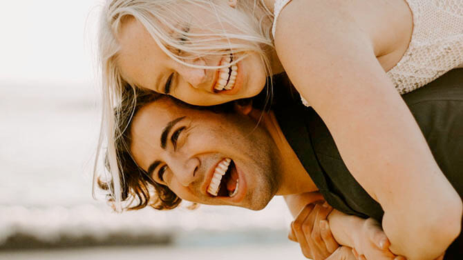 happy couple man and woman